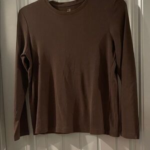 Brown Long Sleeve Women's Top